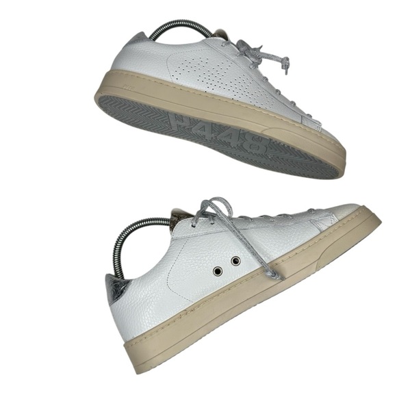 NWOT P448 Jack Perforated Low Top Sneaker in White/ Dakar. Sz: EU 38/US 8.5-9 - Picture 5 of 15
